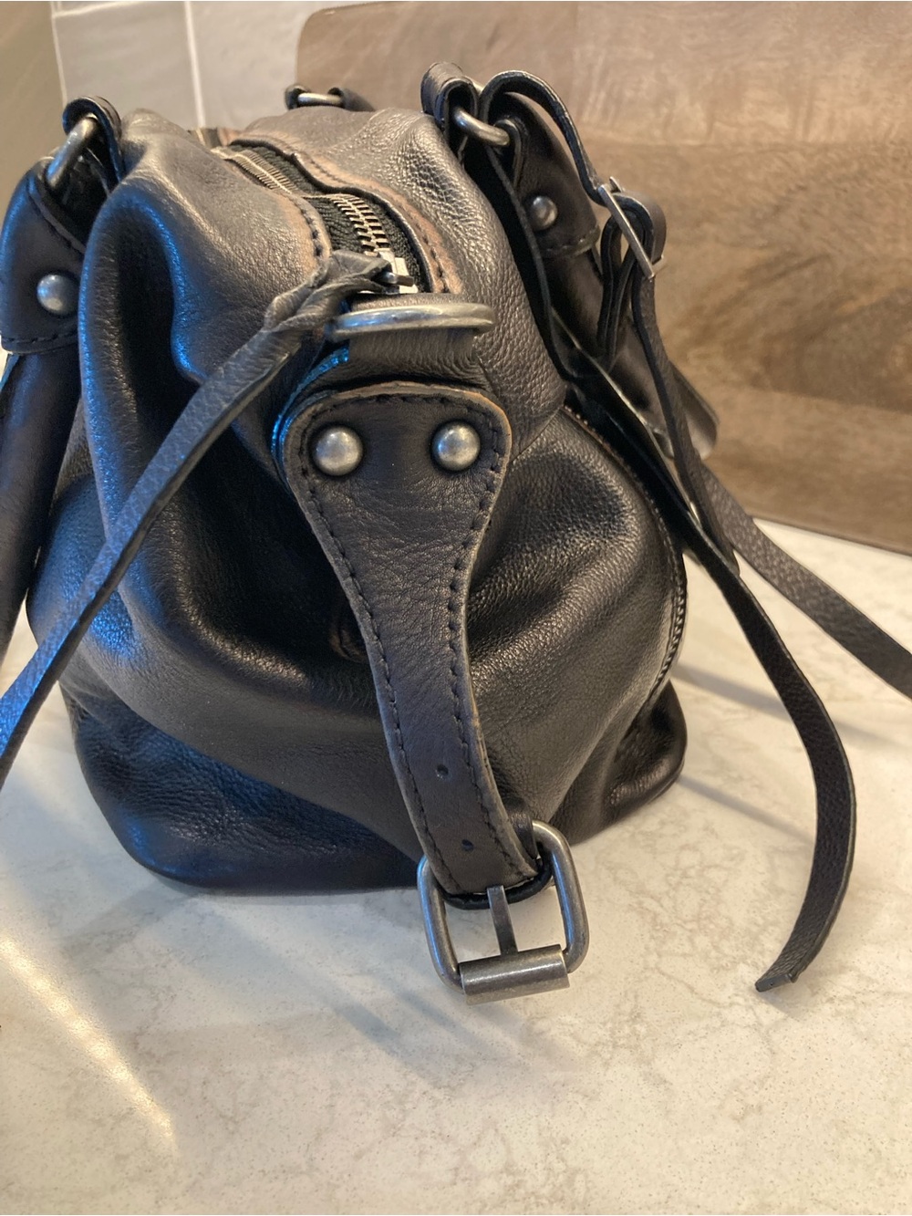 FREE PEOPLE We the Free Baby Emerson Leather Tote Bag in Black w/Mini Emerson - Picture 6 of 12